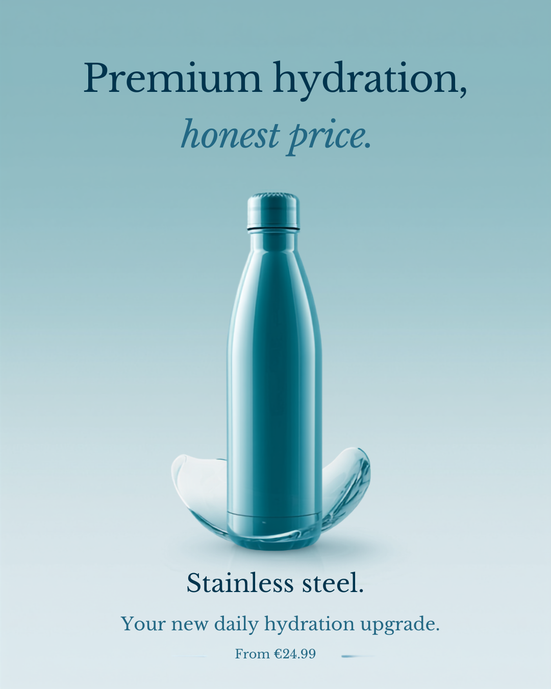 Cosmos 32oz Insulated Stainless Steel Water Bottle – 3-Lid Set (Teal)