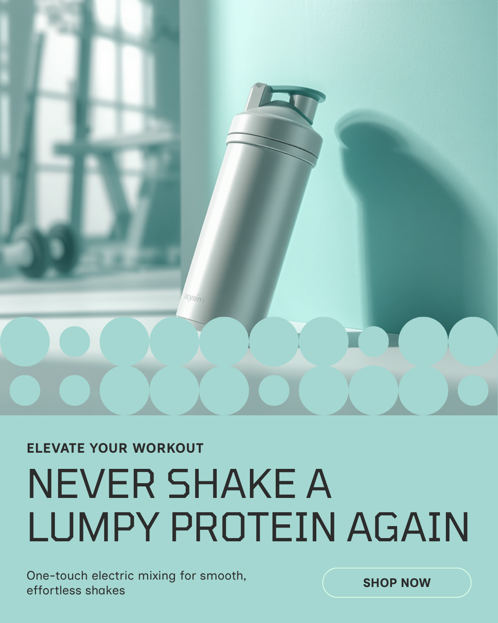 Cosmos Electric Protein Shaker Bottle – Rechargeable, One-Touch Mixing