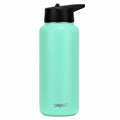 Cosmos 32oz teal insulated stainless steel water bottle with 3 lids