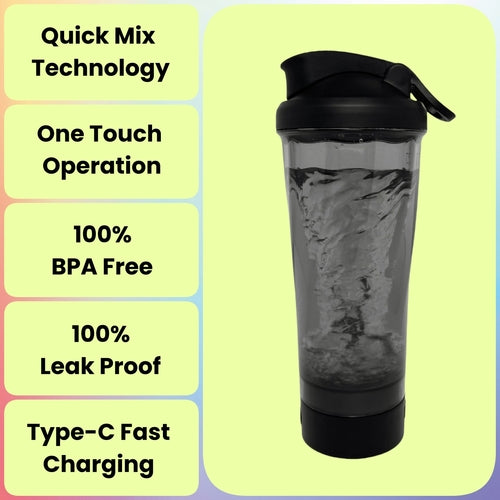 Cosmos Electric Protein Shaker Bottle – Rechargeable, One-Touch Mixing