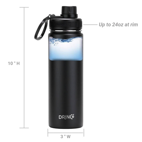 Cosmos 22oz Stainless Steel Sport Water Bottle – Black